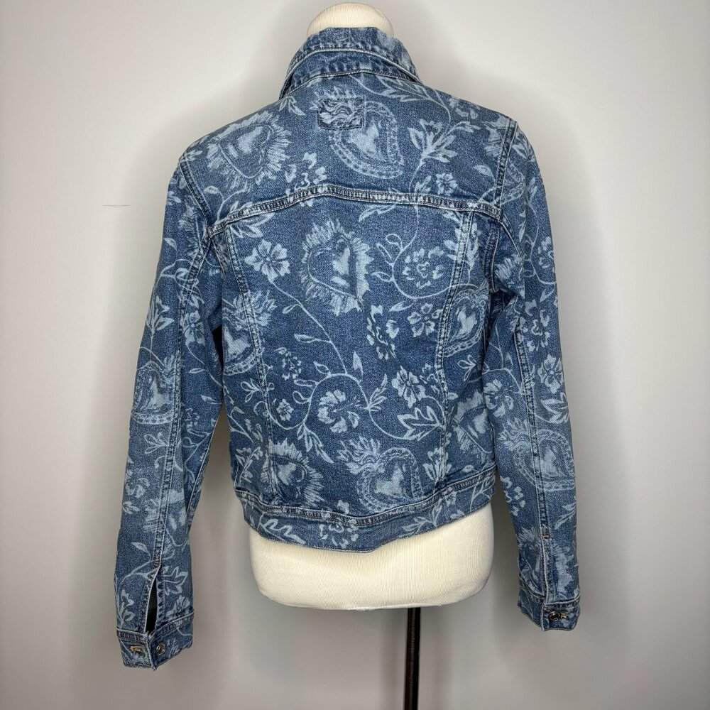American Eagle - Blue Patterned Jean Jacket - image 3